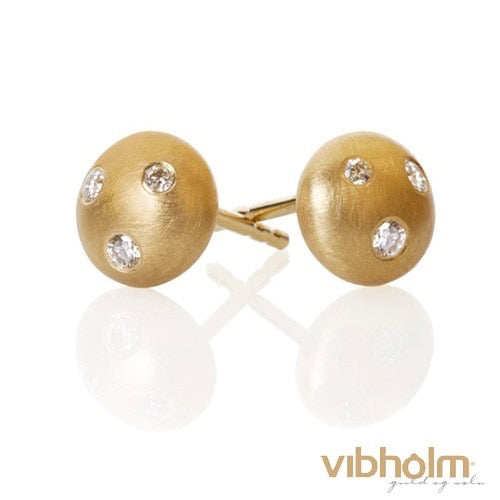 Dulong Fine Jewelry - Mushroom ørestikker - guld M/brillianter - MUS1-A2050